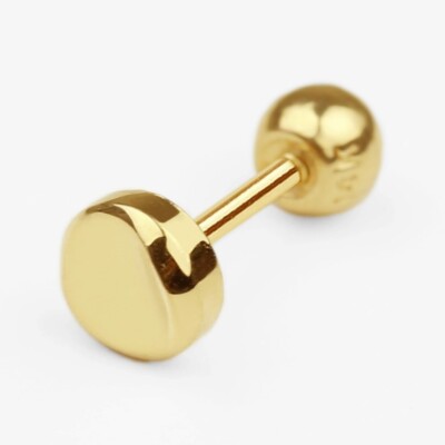 14k Solid Gold Small Wavy Circle Stud Earring, Minimalist Earrings, Gift  for Her