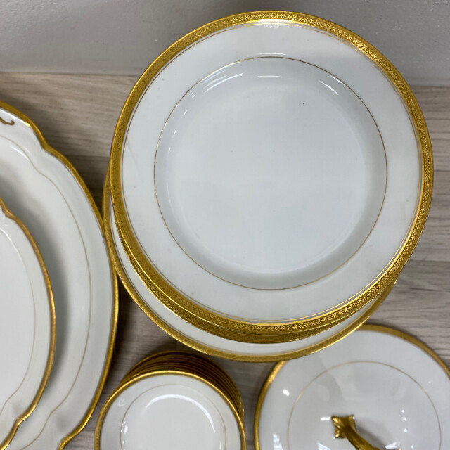Haviland limoge WhiteGold Porcelain Dinnerware eBay