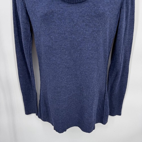 Banana Republic Turtleneck Sweater Womens S Blue Wool Cashmere Blend Lightweight - 第 3/8 張圖片