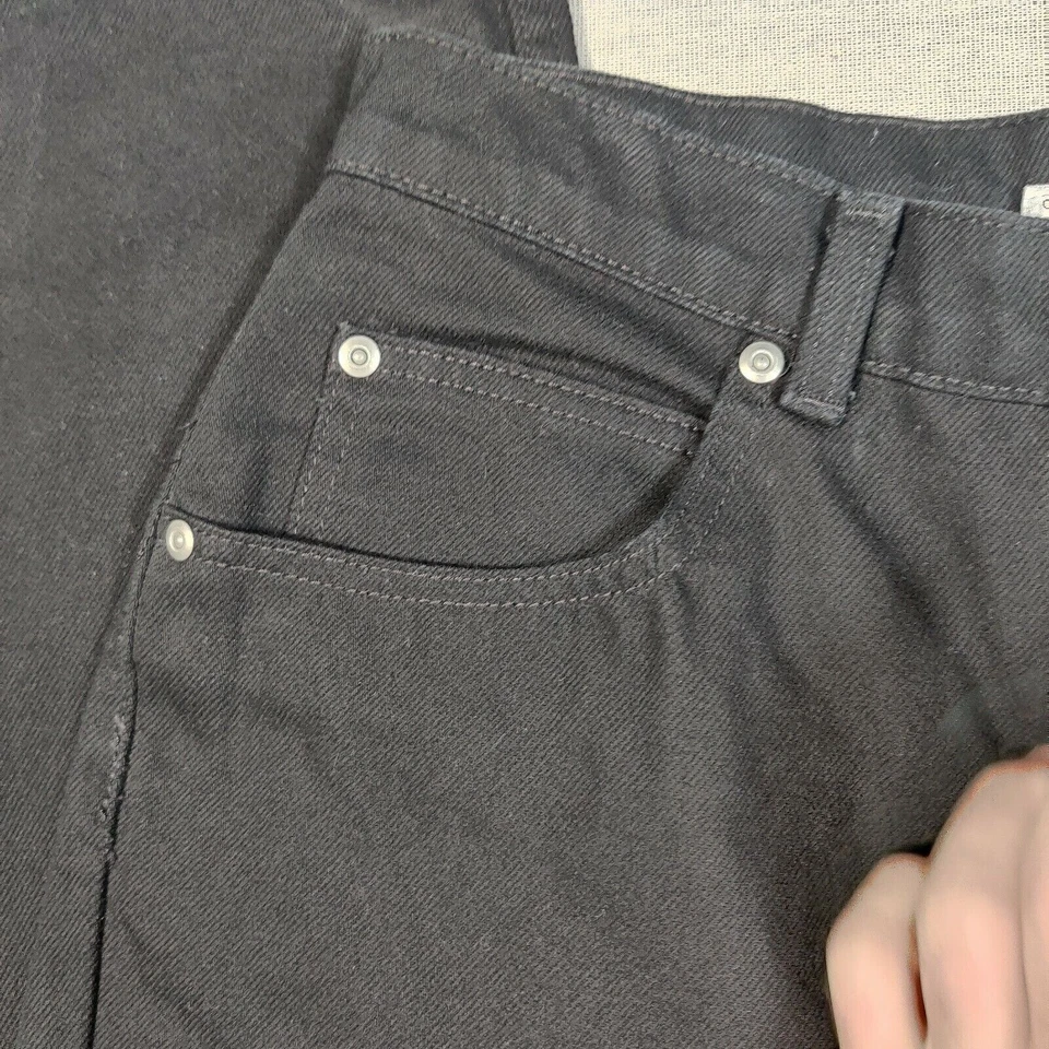 Pantalones de mezclilla negros para mujer Geoffrey Beene Sport talla 12 100 % algodón pierna recta Foto 3 de 4