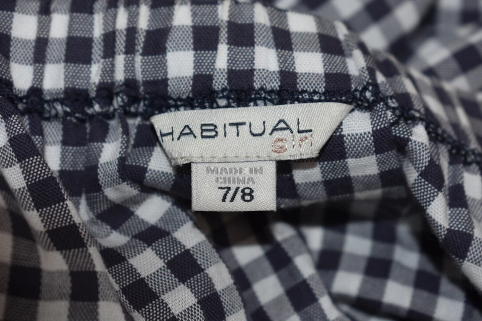 Vestido fantasia HABITUAL preto branco xadrez algodão meninas tamanho 7/8 à venda df - Imagem 2 de 4