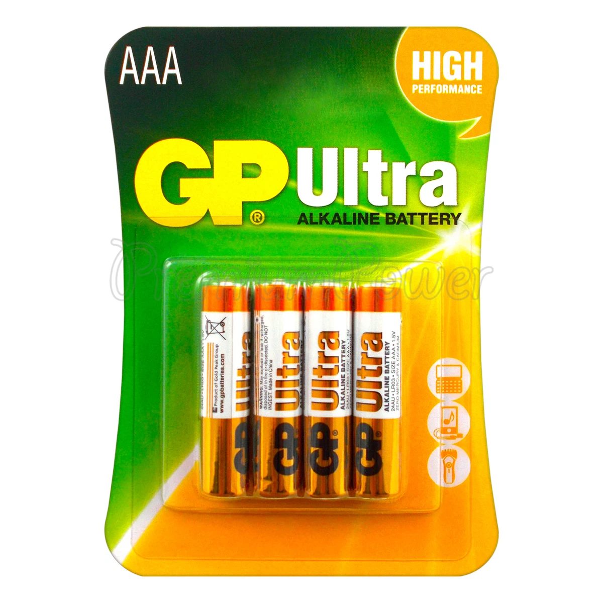 4 x GP Alkaline Ultra AAA batteries LR03 HR03 MN2400 24AU Pack of 4