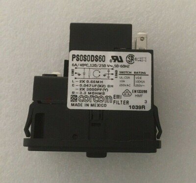 CORCOM  PS0S0DS60  Power Entry Connector Receptacle Module EMI Filter 