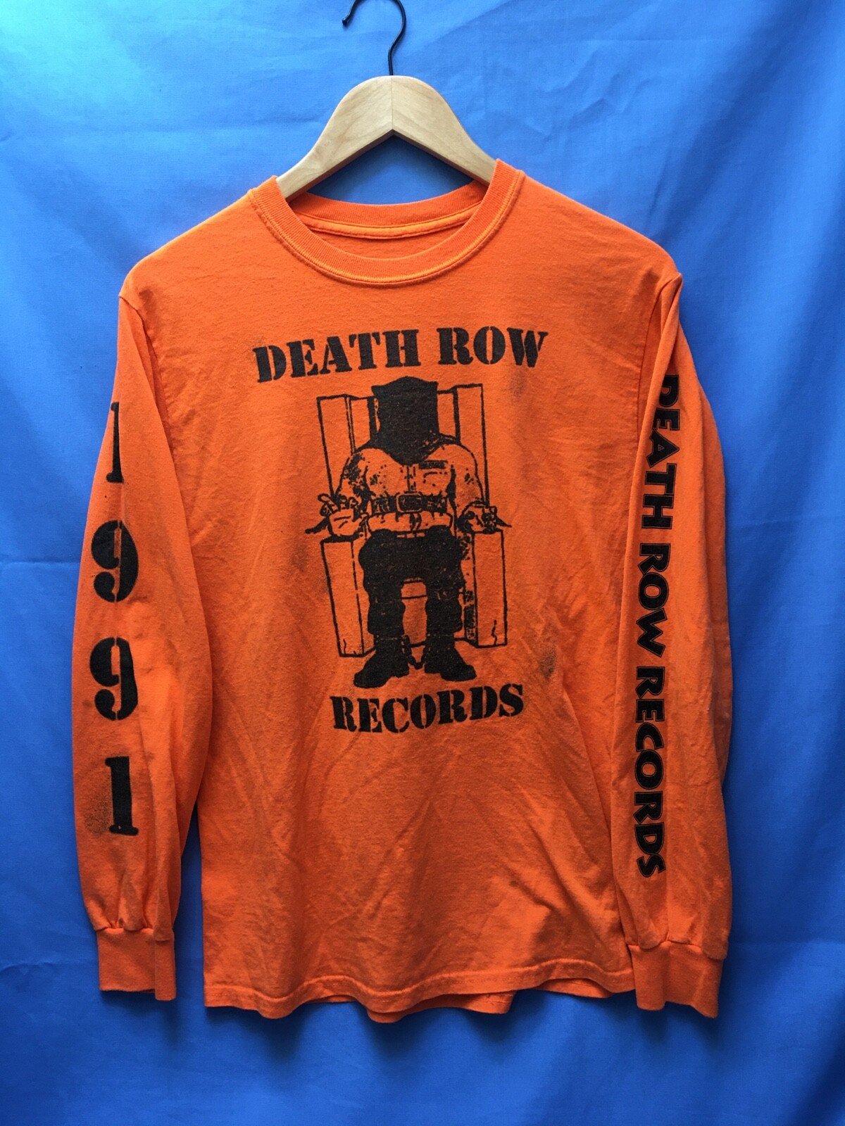 FILA T shirt Death Row Records maglietta rap schermo stelle piccola manica lunga *VENDITA*