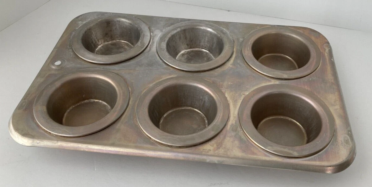 REMA Air Bake Cupcake/ Muffin Baking Pan Holds 6 ~Vtg. Bakeware