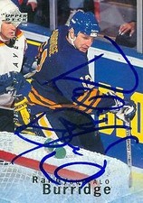 Randy Burridge autographed Hockey Card (Buffalo Sabres) 1996 Upper Deck #114