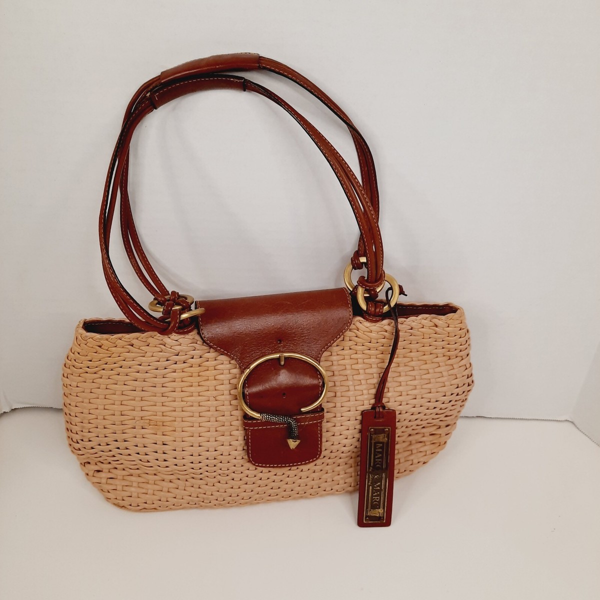 Marc & Marc by Sharif Fabulous Marc & Marc by Sharif Beige Leather Woven Shoulder  main image 2
