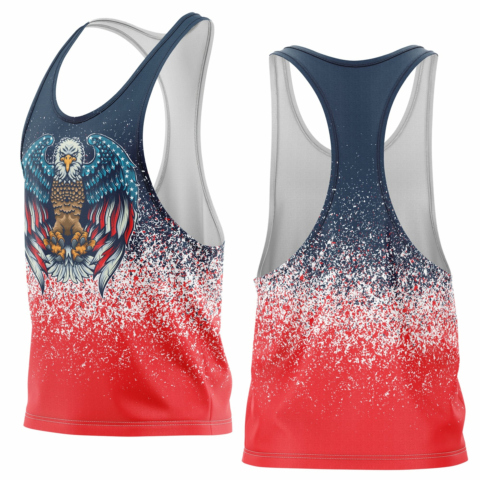 USA Eagle Stringer Gym Vest Mens Top Sleeveless Bodybuilding Muscle Fitness