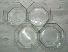 4 Vintage Arcoroc Clear 1980s Octime Glass Bowls Retro Kitch Made In France