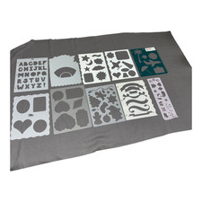 Large Stencils for Painting Drawing Letters Christmas Hearts Shapes EUC Set 10