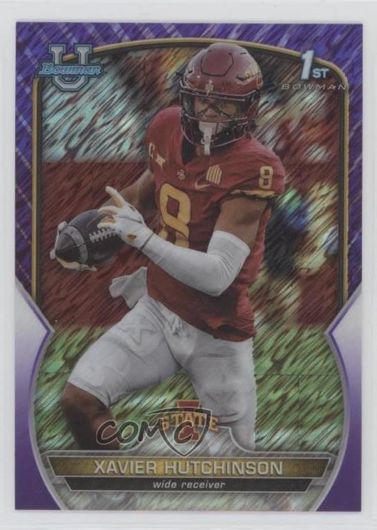 2022 Bowman U Chrome Purple Shimmer Refractor Xavier Hutchinson #32 15t1