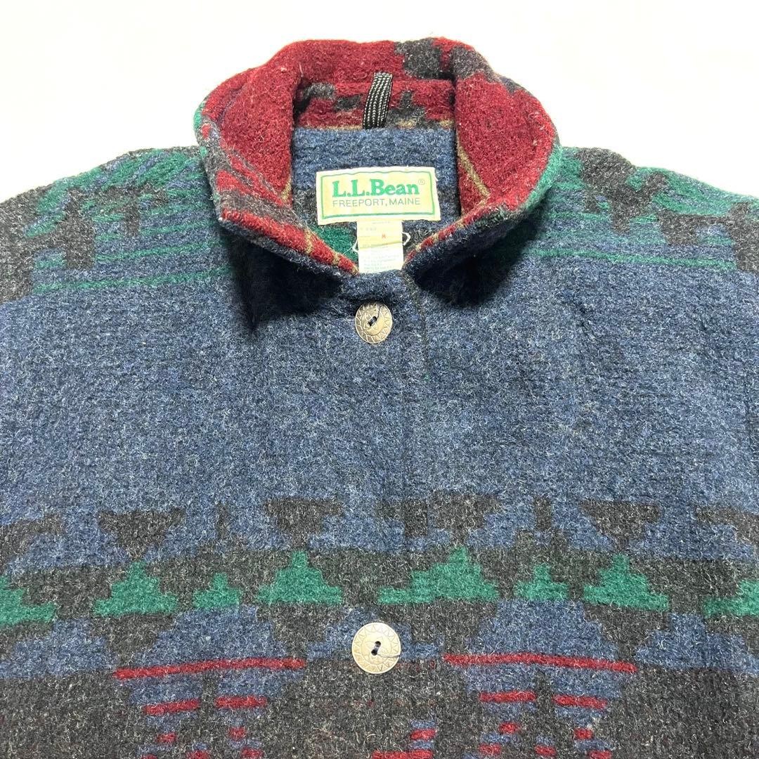 L.L.Bean Native Pattern Coat Concho Button 80s M … - image 5