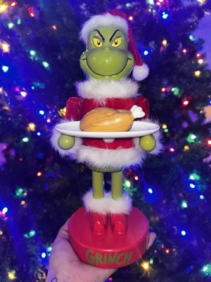 Ruz Dr. Seuss Grinch Christmas Nutcracker 11 ”Wood Faux Fur Standing Decor