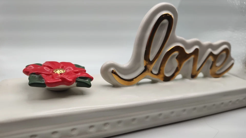 Mini plato Nora Fleming Poinsettia retirado encanto A170 Navidad vacaciones flor Foto 2 de 3