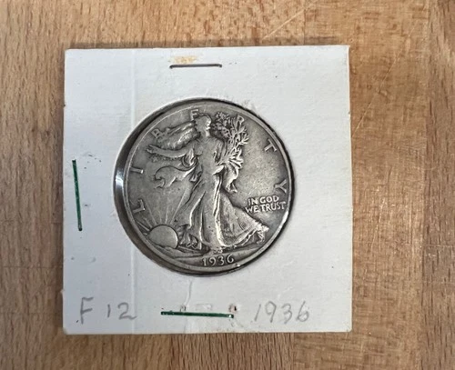1936 Walking Liberty Half Dollar.  Circulated but good condition. F