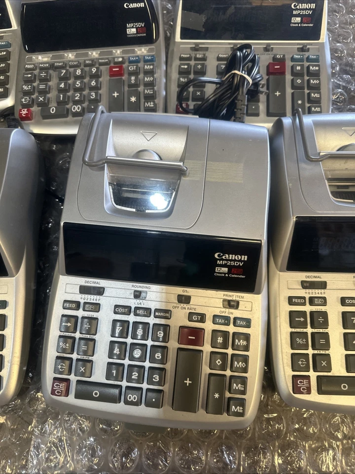 7 Canon MP25DV Printing Calculator 2 Color Print 12 Digits Clock&Calendar - Image 3 of 4