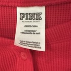PINK Victoria's Secret Ribbed Button Red Long Sleeve Waffle Top L — photo 2