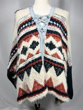 Idyllwind Miranda Lambert Southwestern Knit Poncho Sweater Size XL Boho Festival