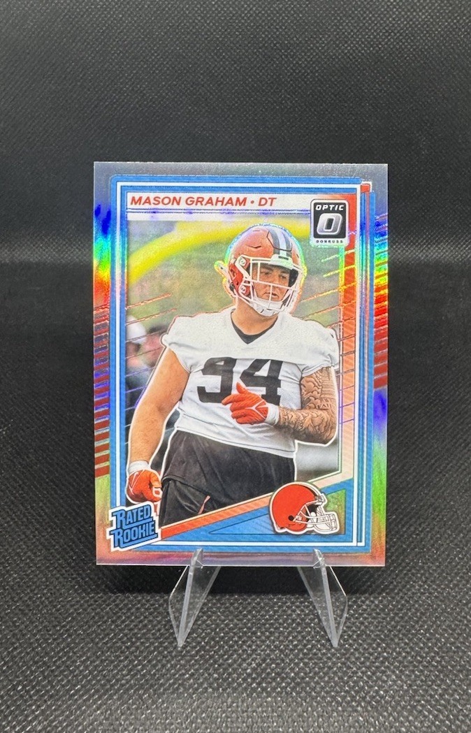 2025 Panini Donruss Rated Rookie Mason Graham #340 Optic Preview Holo Prizm (RC)