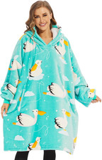 Wearable Blanket Hoodie, Oversized Sherpa Hooded Blanket Sweatshirt, Super Warm