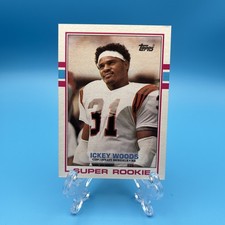 1989 Topps Super Rookie Ickey Woods #27 Rookie Card RC Cincinnati Bengals. rookie card picture