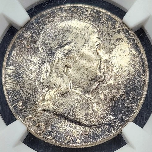Toned Silver 1955 Bugs Bunny Franklin 50c Half Dollar | NGC MS65FBL