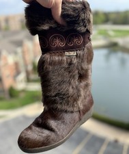 Vintage Tecnica Après Ski Boots Brown Real F...