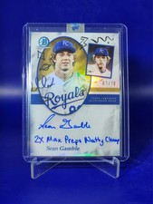 SEAN GAMBLE 1/10 SSP 2025 BOWMAN DRAFT PORTRAIT AUTO INSCRIPTION FIRST ON PRINT