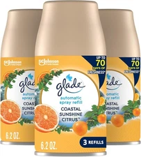 Glade Automatic Spray Refill Air Freshener for Home and Bathroom 6.2 Oz, 3 Coun