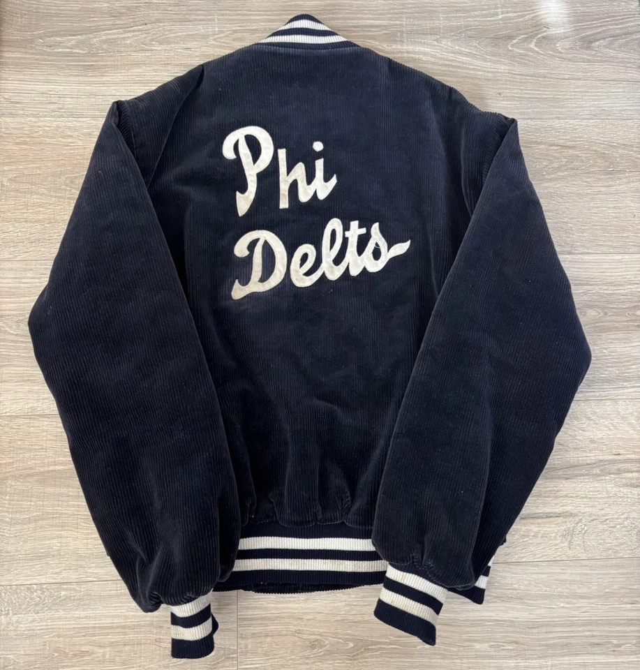 Chaqueta De Colección Phi Delta Theta Fraternidad Pana Letterman Delong Talla Grande Foto 2 de 4
