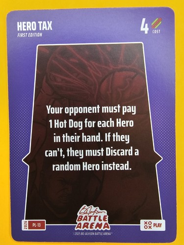 2026 Bo Jackson Battle Arena Hero Tax PL-13 Play Card