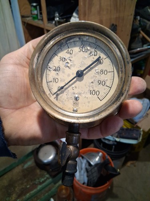 #ad Vintage Ashcroft 4quot; Brass Pressure Gauge Industrial Steampunk Art Lamp Untested? $45.00