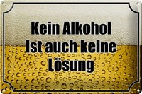 Schild Blech 30X20Cm - Made In Germany - Spruch Bier Kein Keine LöSung Metall De