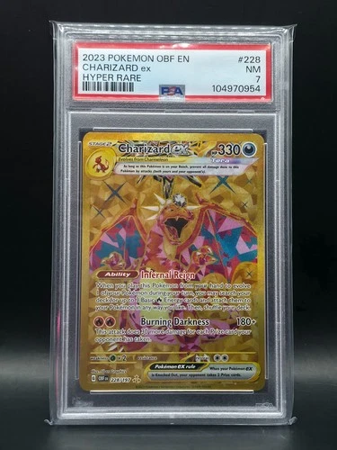 2023 Pokemon Obsidian Flames Charizard Hyper Rare #228 - PSA 7 NM