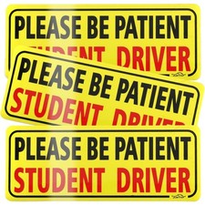 Student Driver Car Magnets Reflective Safety Warning Bumper Sticker for New