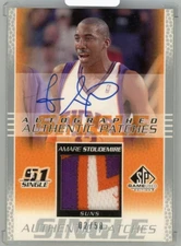 2003-04 UPPER DECK SP Game Used Amare Stoudemire Authentic Patches Auto /50