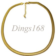 18K Yellow Gold Filled Tarnish-Free 7mm wide Flat Snake Chain Necklace 20"/22"