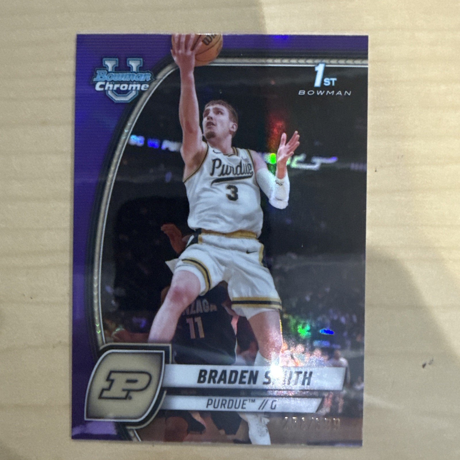 2024-25 Bowman U Chrome BRADEN SMITH Purple Refractor #/399 Purdue 1st Bowman 12