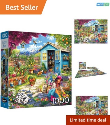 Serene Garden Escape - 1000 Piece Jigsaw Puzzle for Adults by Hobby Haven