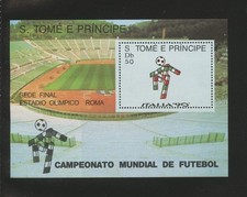 ST. THOMAS & PRINCE 877, 1989 SOCCER, S/S, (STP5196)