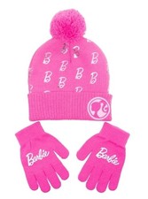New Barbie Beanie Girl's Hat and Glove Set