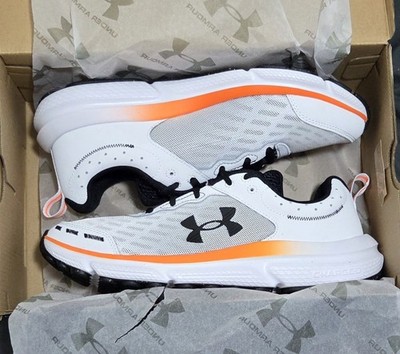 Under Armour Men's UA Charged Assert 10 Running Shoes White/black/Orange 302617