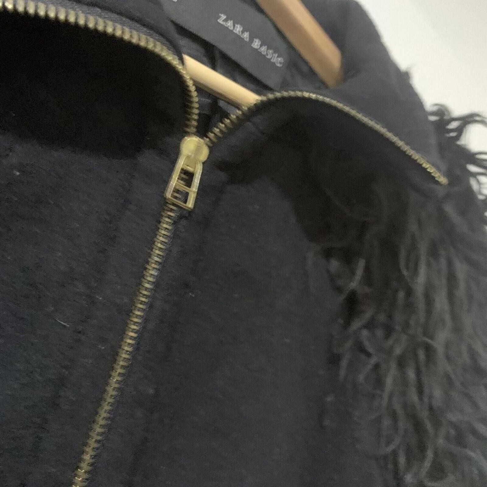 Zara Basic Outerwear Parker Jacket Black Size M P… - image 4