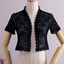 Lady Floral Lace Bolero Cardigan Capelet Shrug Jacket Party Wedding Shawl Retro