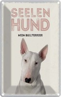 Blechschild 30X20 Cm Seelen Hund Mein Bullterrier Deko Geschenk Metall Schild