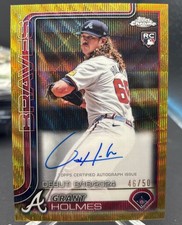 2025 Topps Chrome Update Grant Holmes Rookie Debut Auto Gold Wave /50