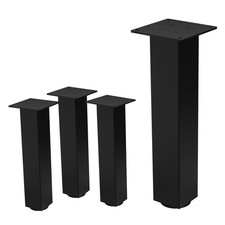 Set 4 gambe per mobili regolabili I-Design 42 cm nero lucido profilo 8x8 cm