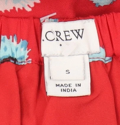 J.CREW Women's Red Floral Midi A-Line Skirt, Size S - Image 4 of 4