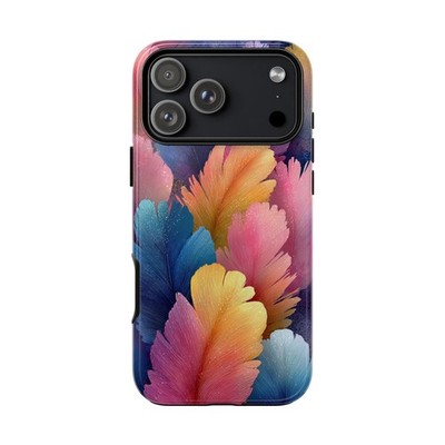 Phone Ink - iPhone | Galaxy | Pixel Case - Pink Blue Watercolor Feathers
