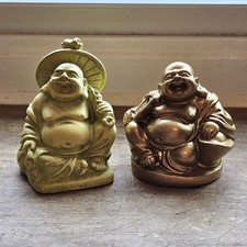 Mini Happy Buddha Statues Set Of 2. 1.5 Laugh...